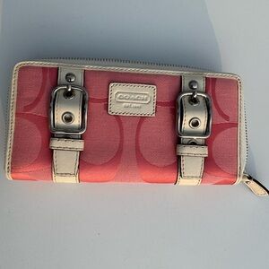 Y2K Coach Pink and Cream Wallet